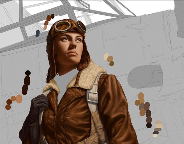 4_aviator_woman_plane_illustration_art_print_rene_milot